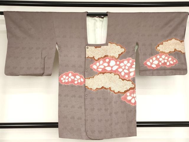 平和屋着物■道行コート　絞り　雲取り鹿の子花文　正絹　逸品　AAAN3919bw