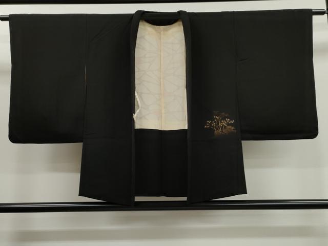平和屋着物■羽織　風景文　黒地　金銀糸　正絹　逸品　CAAK3999dy