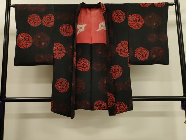 平和屋着物■羽織　御召縮緬　草花丸文　正絹　逸品　CAAL4003dy