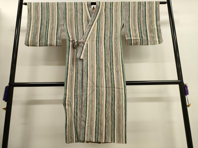 平和屋着物■道中着　間道　ロング丈　正絹　逸品　CAAK3981dy