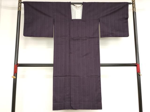 平和屋着物■道行コート　雨コート　間道　ロング丈　伊勢丹扱い　正絹　逸品　AAAO8694bw