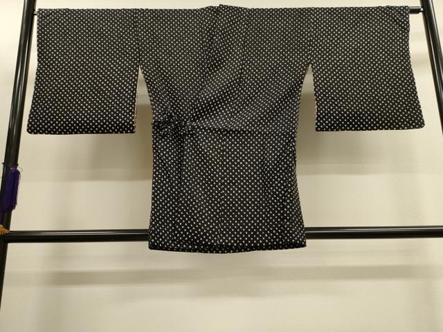 平和屋着物■道中着　絞り　黒地　正絹　逸品　CAAL4025dy