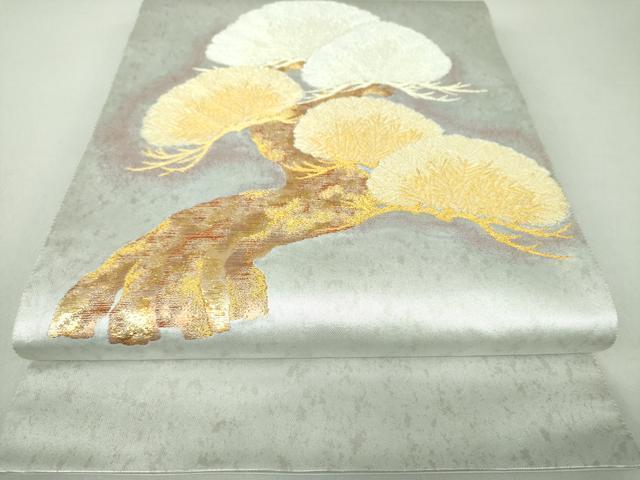 平和屋着物●田中工芸織物　祥園謹製　太鼓柄袋帯　白金箔錦　老松　引箔　銀座おゝぎ屋扱い　正絹　逸品　DAAL5431ps