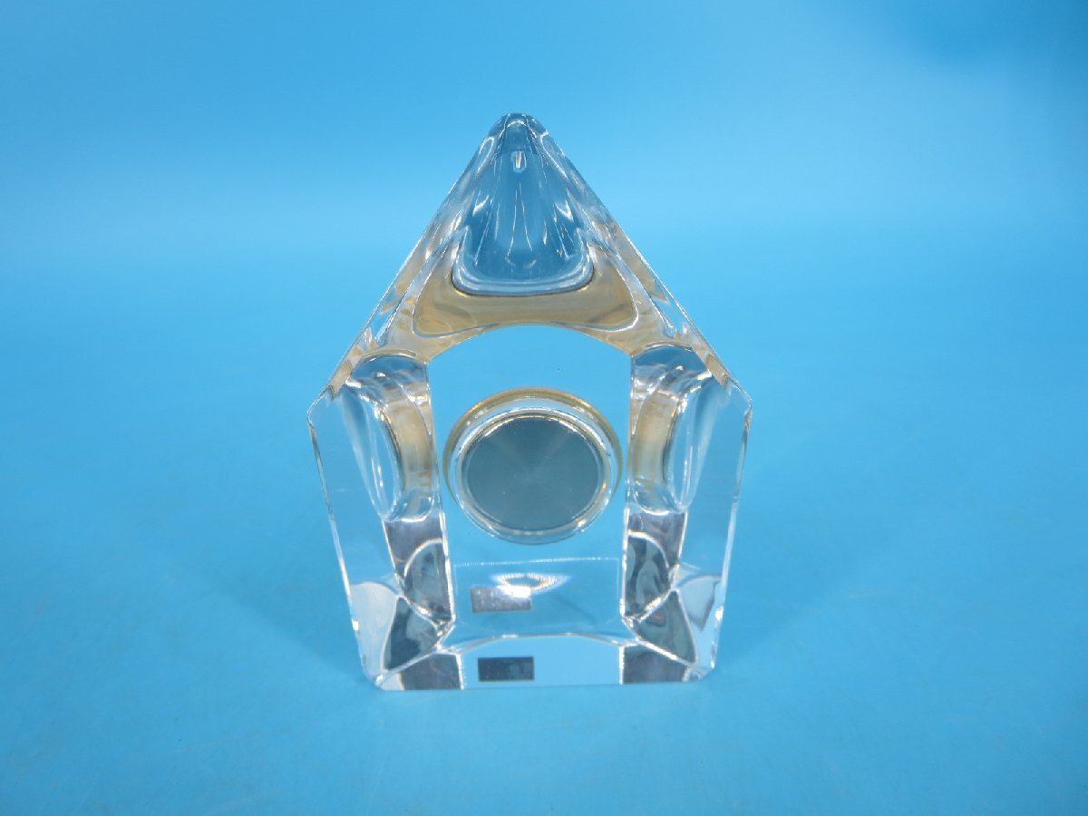 ホヤクリスタル HOYA CRYSTAL 置時計 2針 金 ゴールド エンピツ ホヤクリスタル HOYA CRYSTAL 置時計 2針 金 ゴールド エンピツ