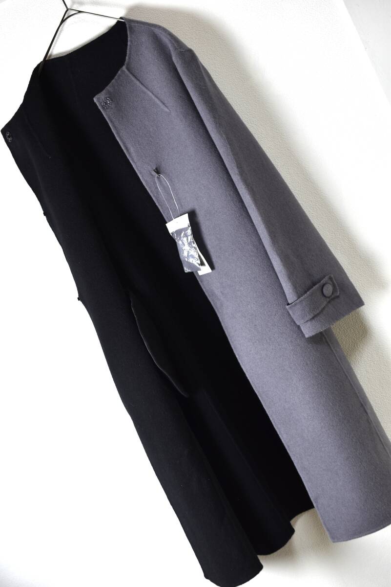 東京ソワール　カシミヤ混ウールコート Yahoo!オークション - 東京ソワール SOIR カシミヤ混ノーカラー