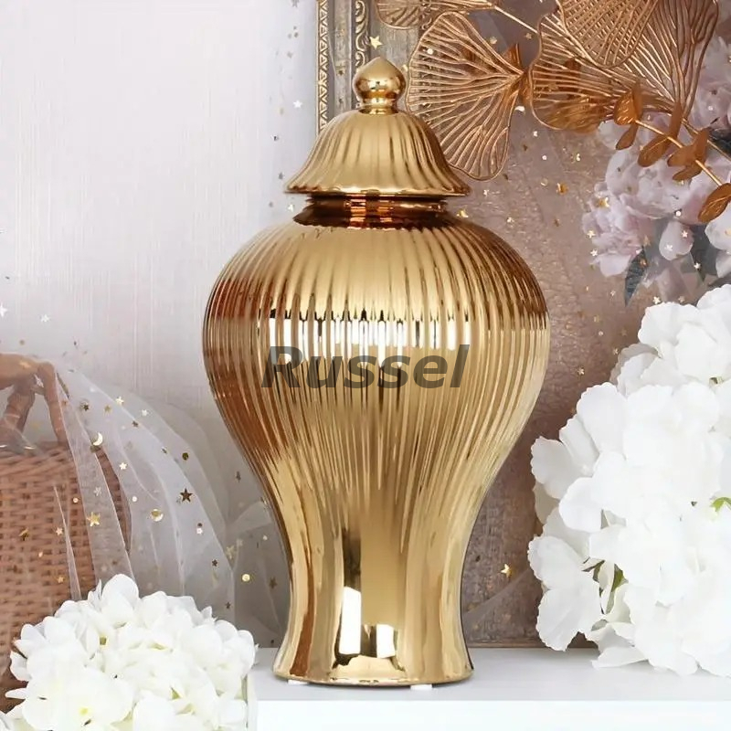  ваза люкс elegant Gold цветок основа керамика цветок pot модный современный простой Home украшение 4-7