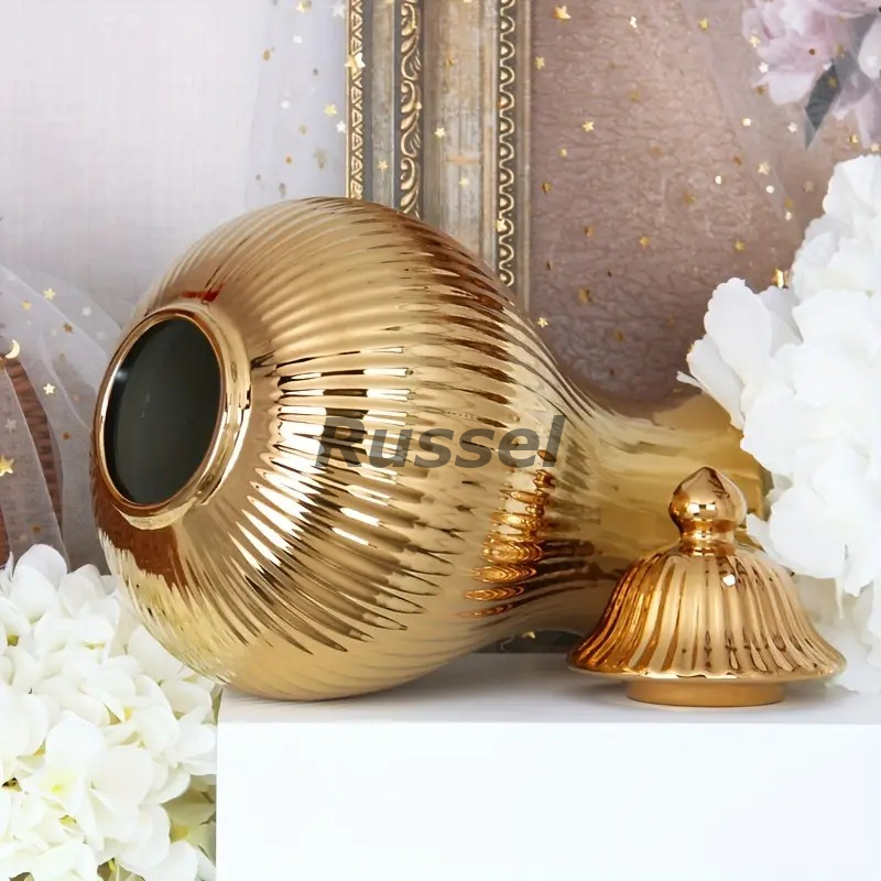  ваза люкс elegant Gold цветок основа керамика цветок pot модный современный простой Home украшение 4-7