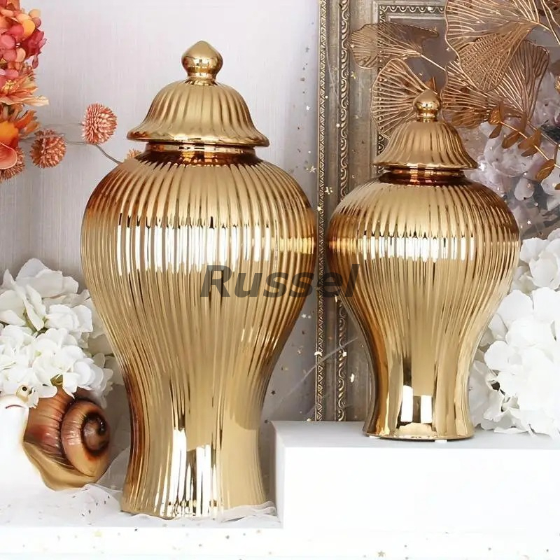  ваза люкс elegant Gold цветок основа керамика цветок pot модный современный простой Home украшение 4-7