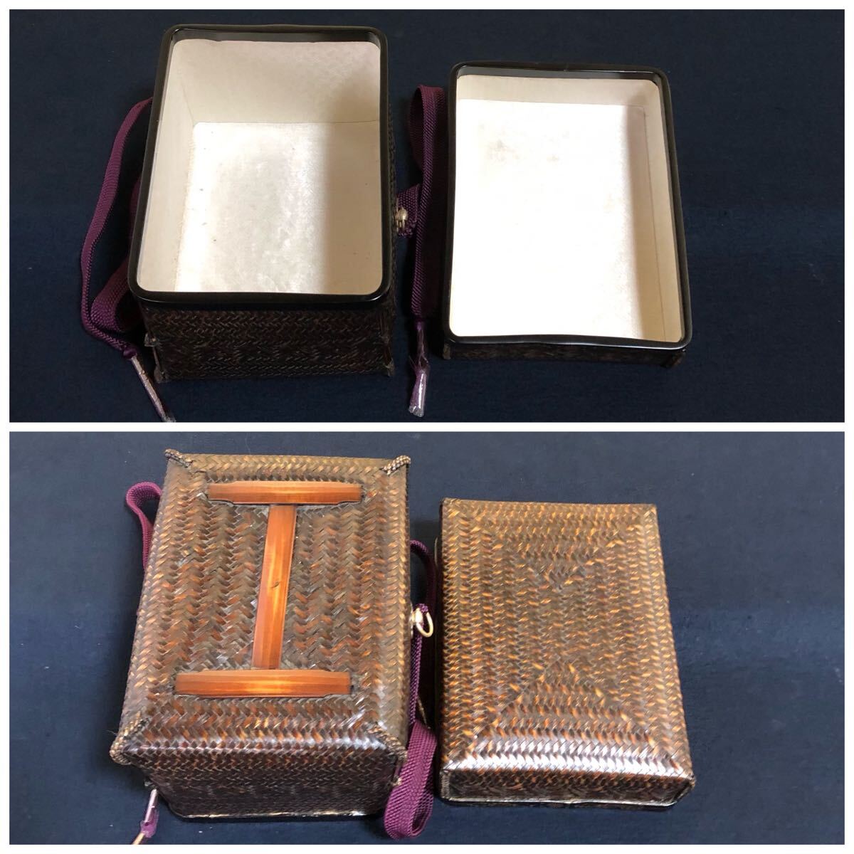 R》御所籠【和田鱗司】お茶道具 古帛紗 仕覆付 共箱 元箱 241206 R》御所籠【和田鱗司】お茶道具 古帛紗 仕覆付 共箱 元箱 241206