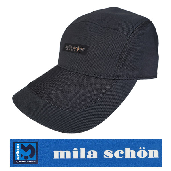 【新品未使用】MILA SCHÖN SPORTS GOLF CAP BLACK Mila Schon Men's Logo Golf Hat Black Adjustable Strap 57