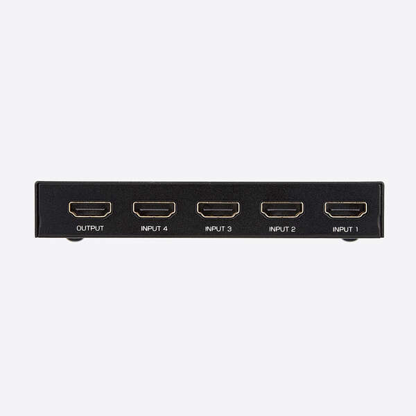 HDMI切替器 4ポートタイプ 4K60Hz(18Gbps)/HDCP2.2対応 放熱効率の良いメタル筐體を採(cǎi)用 専用ACアダプター付屬: DH-SW4KP41BK