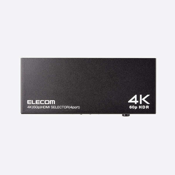 HDMI切替器 4ポートタイプ 4K60Hz(18Gbps)/HDCP2.2対応 放熱効率の良いメタル筐體を採(cǎi)用 専用ACアダプター付屬: DH-SW4KP41BK