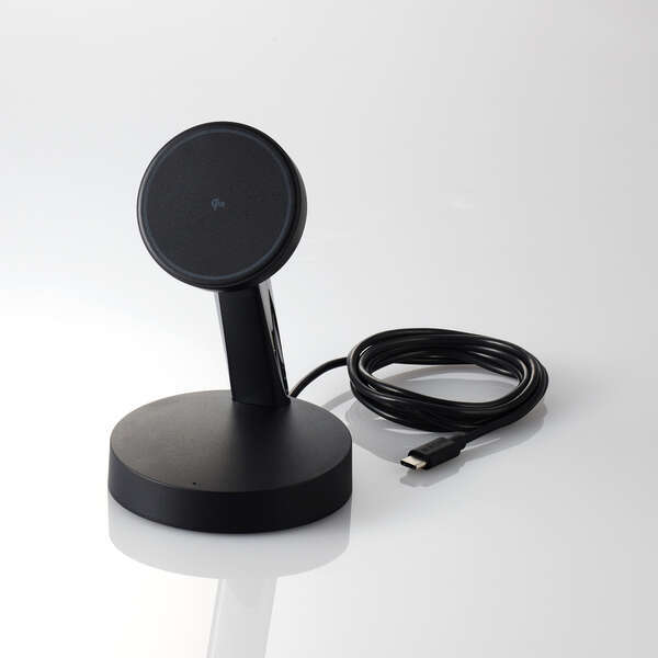 マグネットQi2規格対応ワイヤレス充電器 最大出力15W マグネットで固定するだけでQi2対応スマートフォンを高速充電: W-MS10BK