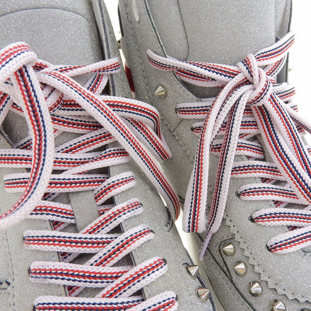 美品 クリスチャンルブタン Christian Louboutin 2021年商品 Rui Spikes Flat Calf Glitter グリッター ハイカット スニーカー 41 26cm