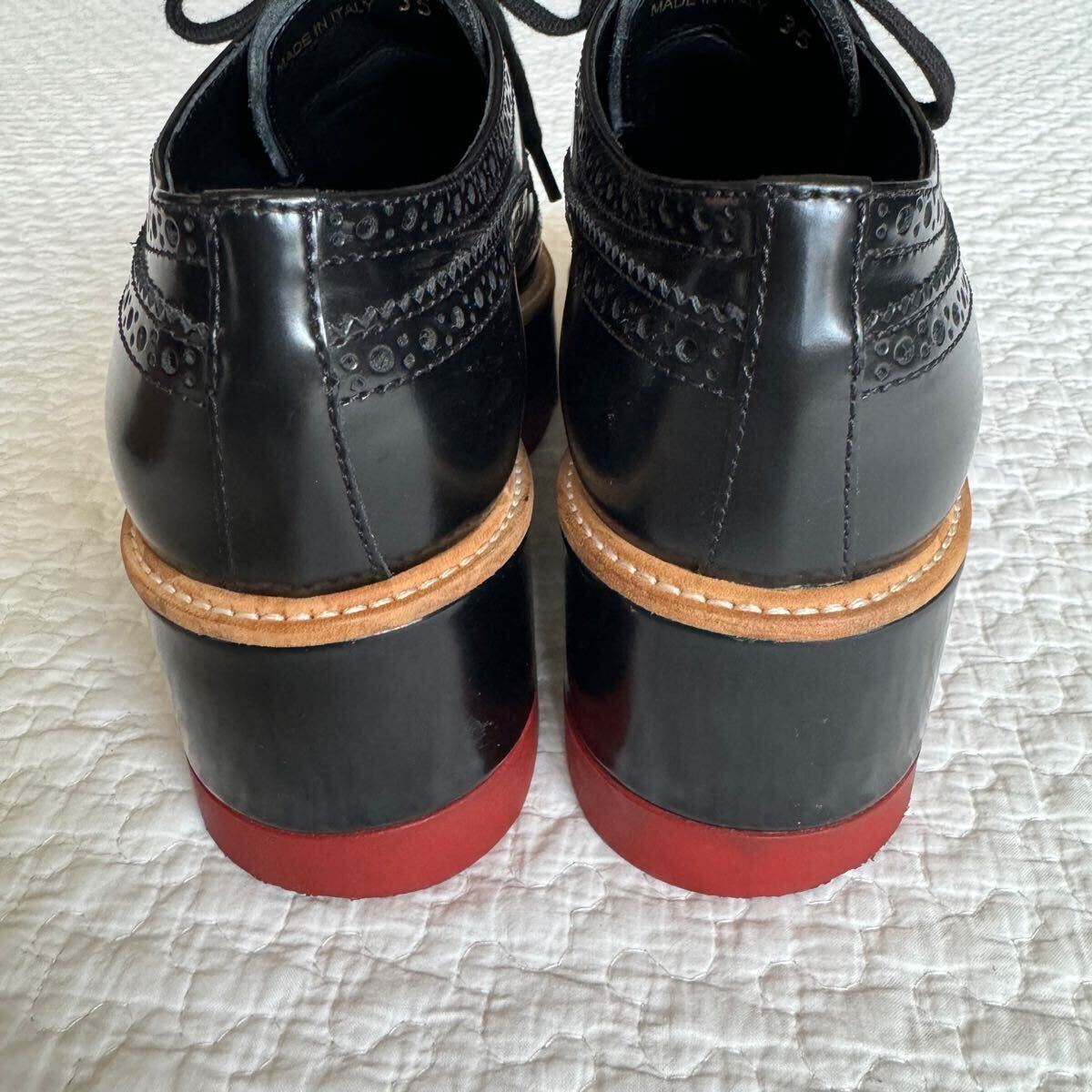美品 プラダ PRADA ウィングチップ 厚底 レザーシューズ 美品 プラダ PRADA ウィングチップ 厚底 レザーシューズ