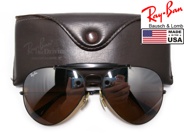 Vintage B&L RayBan Driving OUTDOORSMAN2 B15TGM Mirrorミラー62mmブラックUSAボシュロムBLアウトドアーズマンMETALアメリカ製サングラス