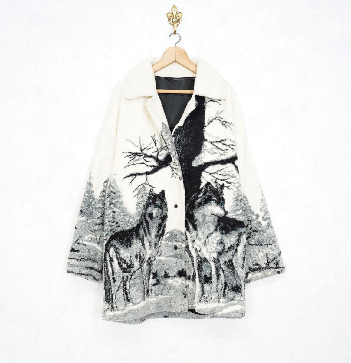 SPECIAL ITEM USA VINTAGE WOLF DESIGN FLEECE JACKET/アメリカ SPECIAL ITEM USA VINTAGE WOLF DESIGN FLEECE JACKET/アメリカ