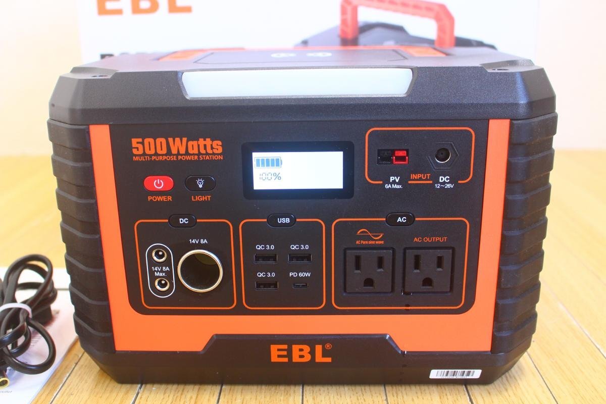 人気ブランド新作豊富 ★EBL ポータブル電源 MP500 500W 444Wh 30000mAh 4.5kg 純正弦波 発電機