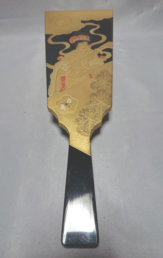 旧家蔵出し　羽子板　豪華蒔絵「天女の羽衣」木箱入り 旧家蔵出し羽子板豪華蒔絵「天女の羽衣」木箱入り