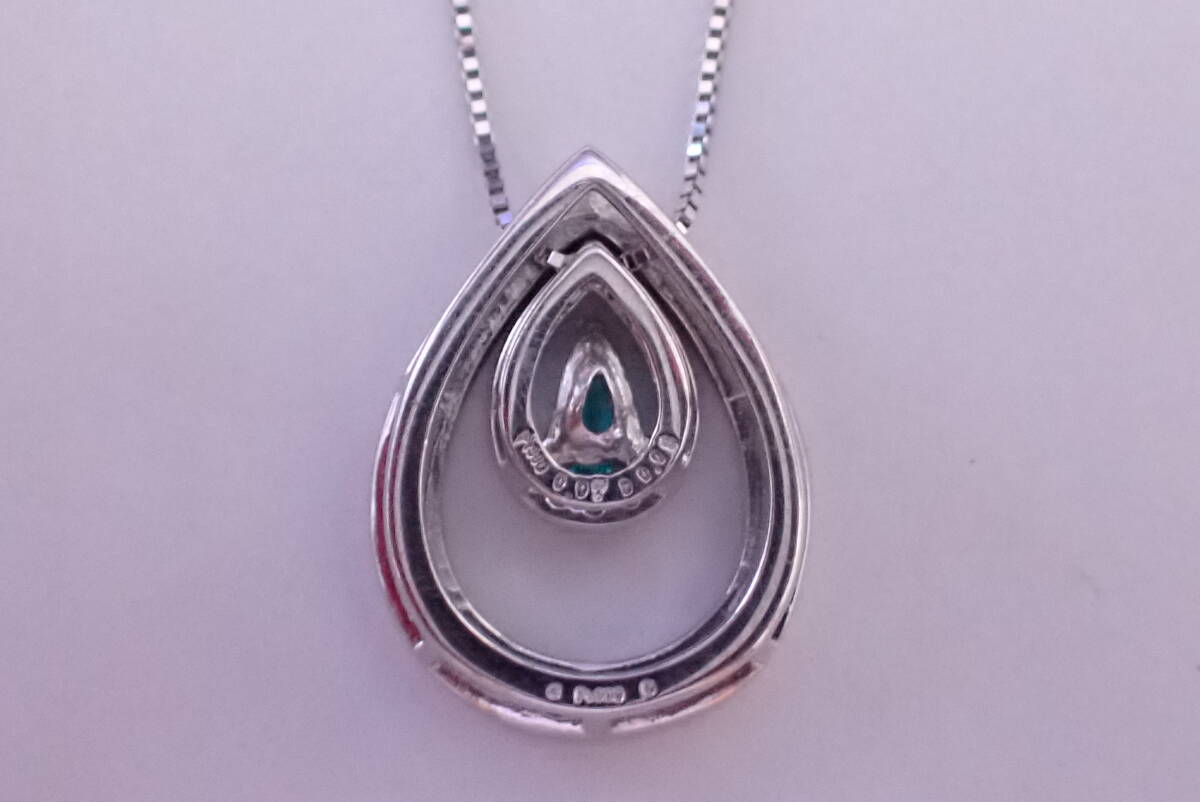 パライバトルマリン　0.07ct　ネックレス　ダイヤ0.08ct_画像3