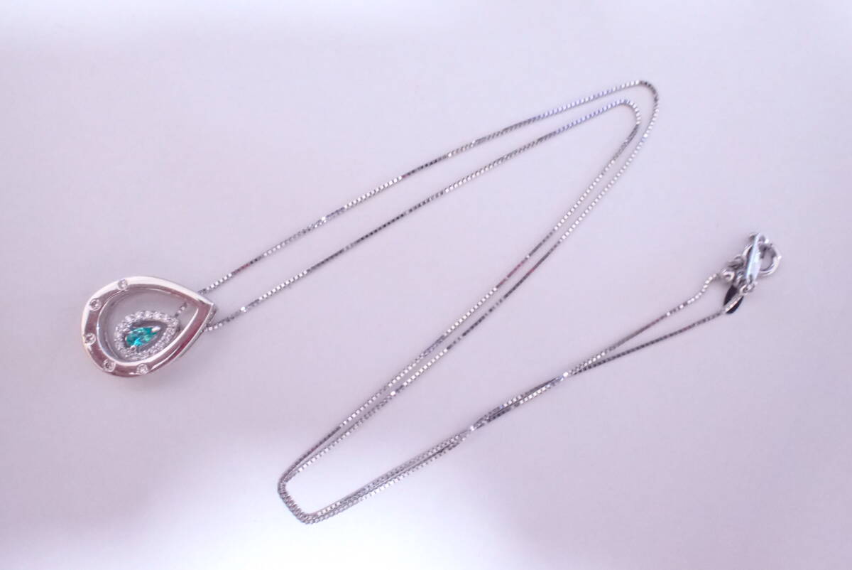 パライバトルマリン　0.07ct　ネックレス　ダイヤ0.08ct_画像7