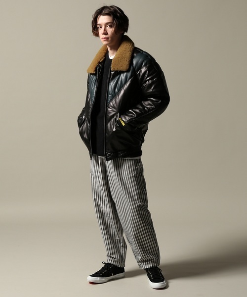 【新品】DOUBLE GOOSE × JOURNAL STANDARD V BOMMER JACKET（XL）ダブルグース ジャーナルスタンダード レザー ダウン ボンバー