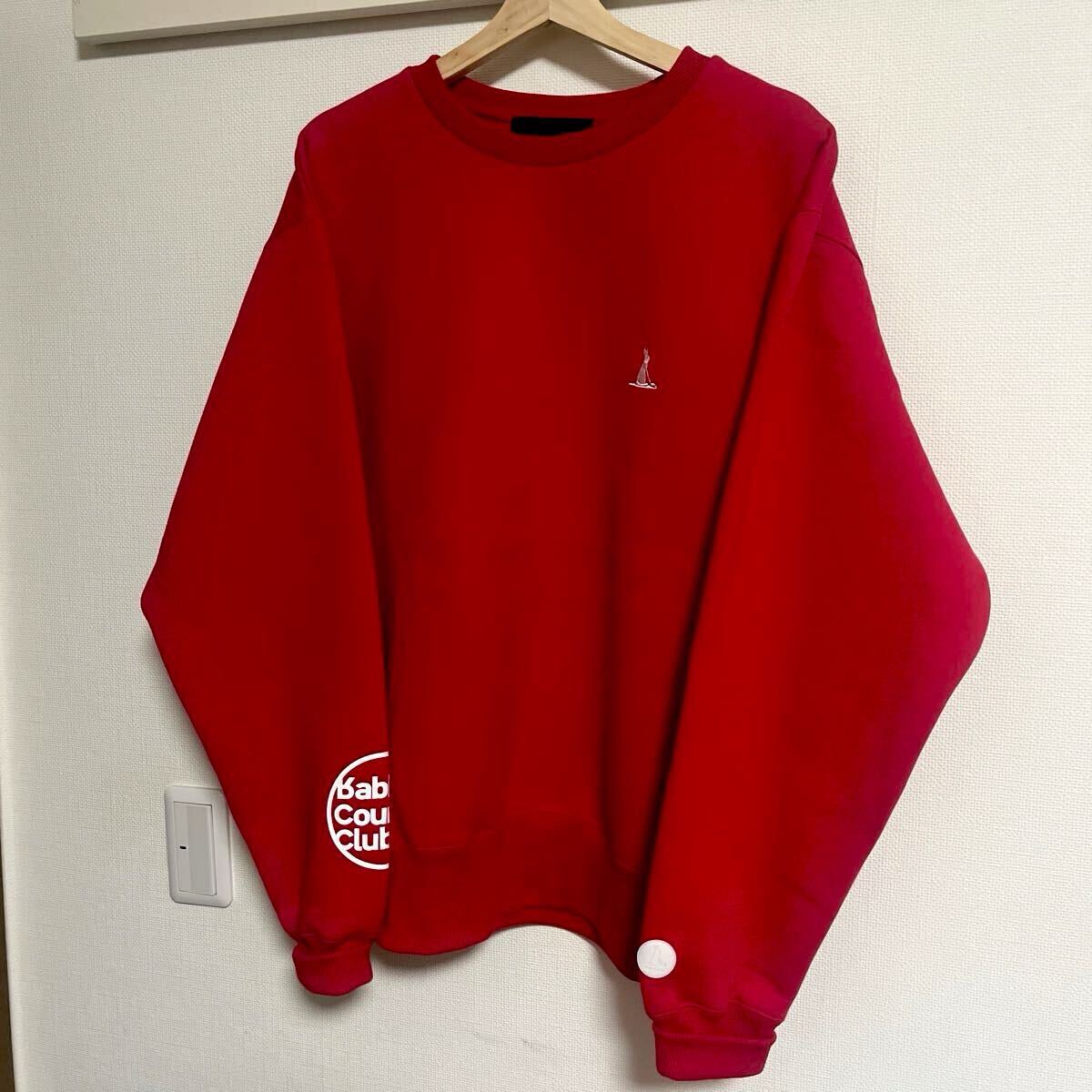 L【美品】#FR2GOLF Icon Embroidery Crew Sweatshirt 希少 赤 名作 袖サークル クルーネック