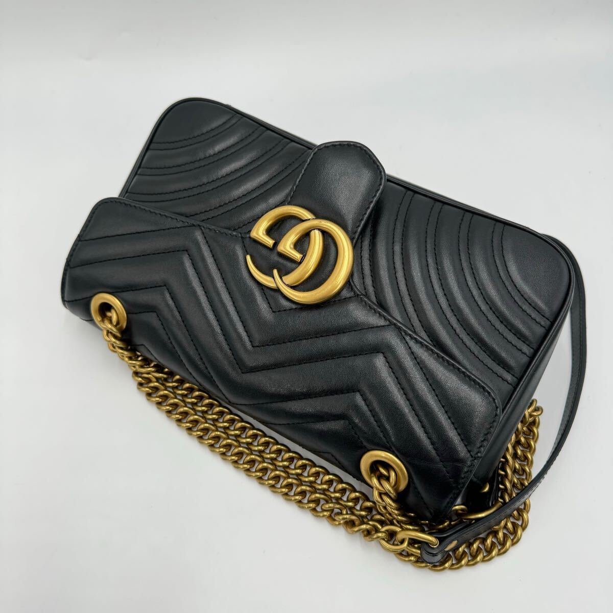 1円 □美品□ GUCCI グッチ GGマーモント レザー ゴールド金具 1円 □美品□ GUCCI グッチ GGマーモント レザー ゴールド金具