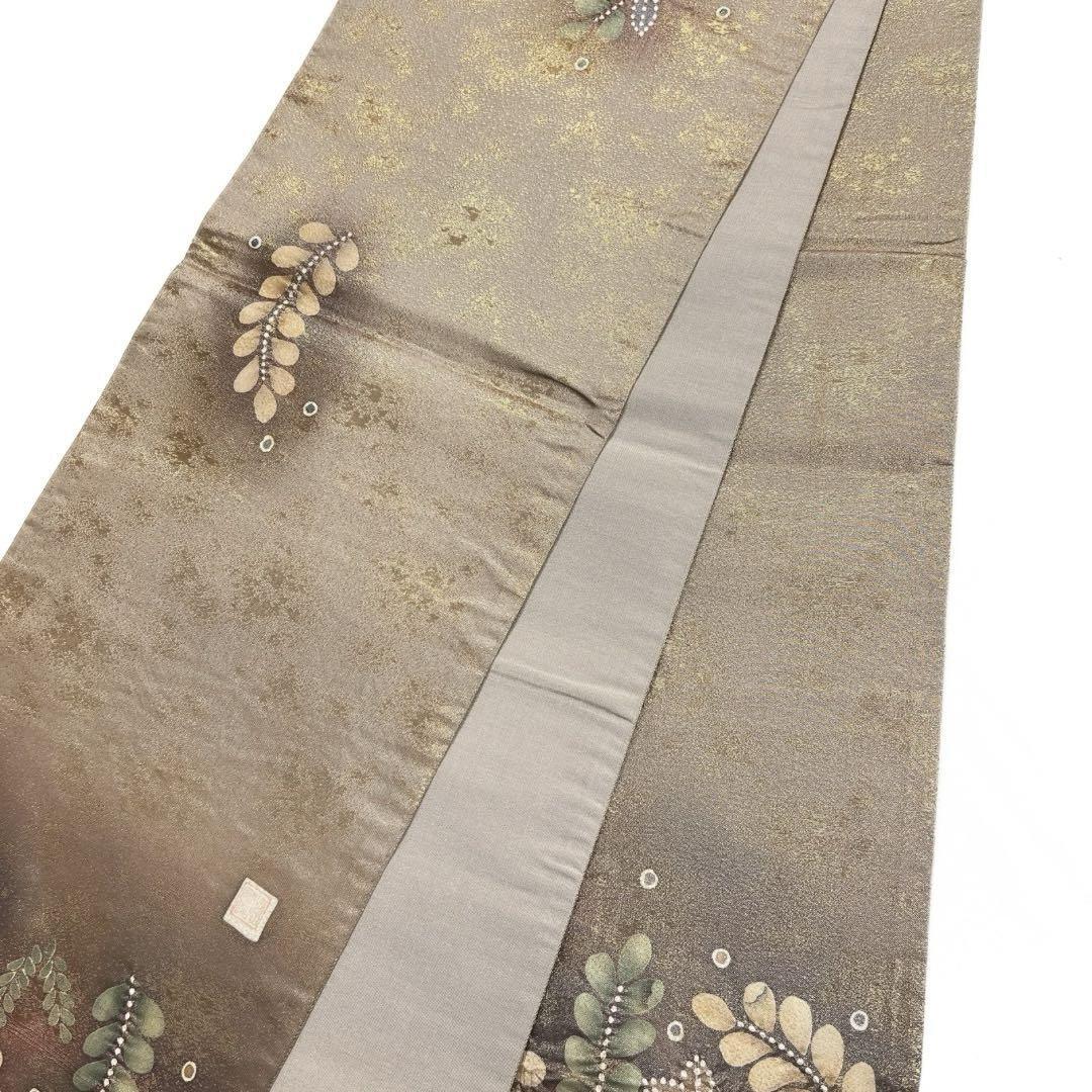 作家もの　袋帯　辻ヶ花　絞り　リーフ　楓　着物　112a d