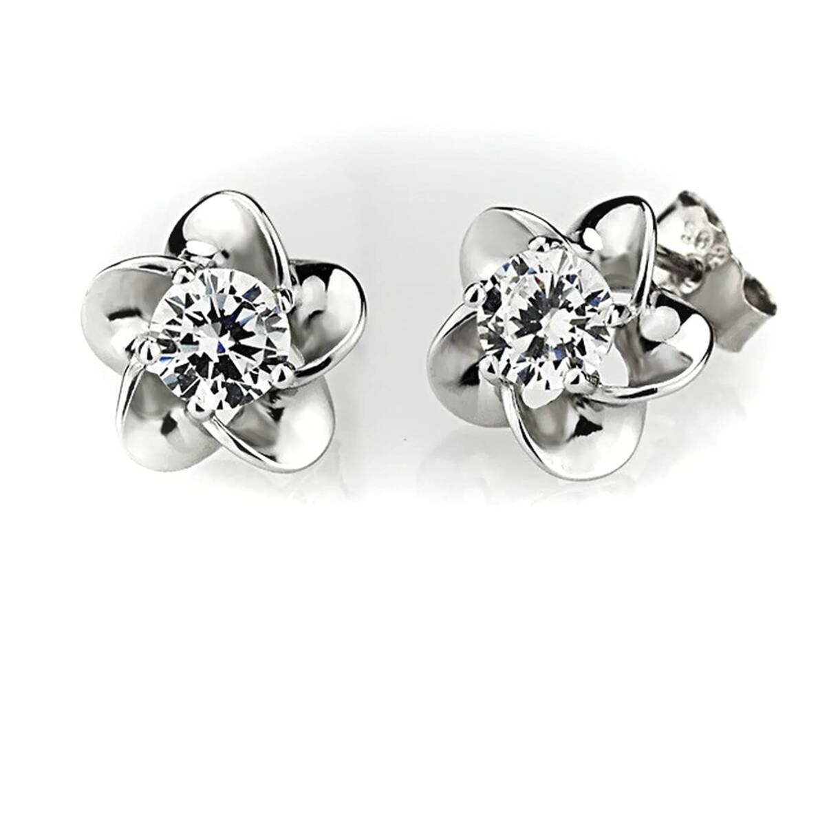 花びら クリスタルピアス フラワーアクセサリー 花のピアス 花ピアス スタッドピアス シンプル 花のアクセサリー フラワーピアス