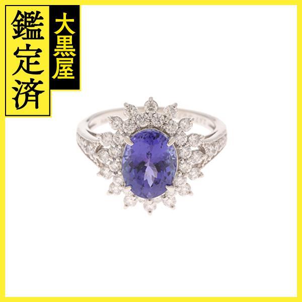 ノンブランドジュエリー リング プラチナ900 タンザナイト2.47カラット/ダイヤモンド0.78カラット 12号 重さ約6.2gSJ