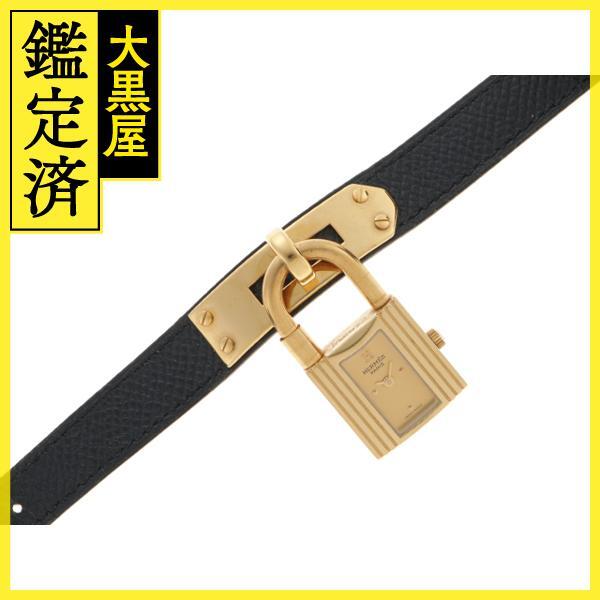 HERMES　エルメス　ケリーウォッチ　KE1.201　GP/レザー　女性用クオーツ時(shí)計(jì)【473】
