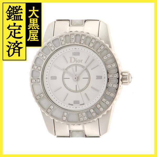 Dior　クリスタル・ダイヤベゼル　CD112113　腕時計　ホワイト文字盤　クオーツ　SS　レディース　2148103758416