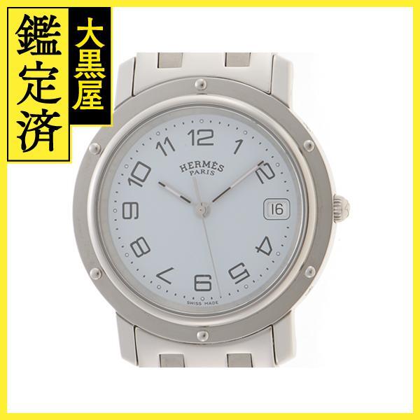 HERMES エルメス クリッパー CL6.710 SS ステンレススチール ホワイト クォーツ 2148103765971