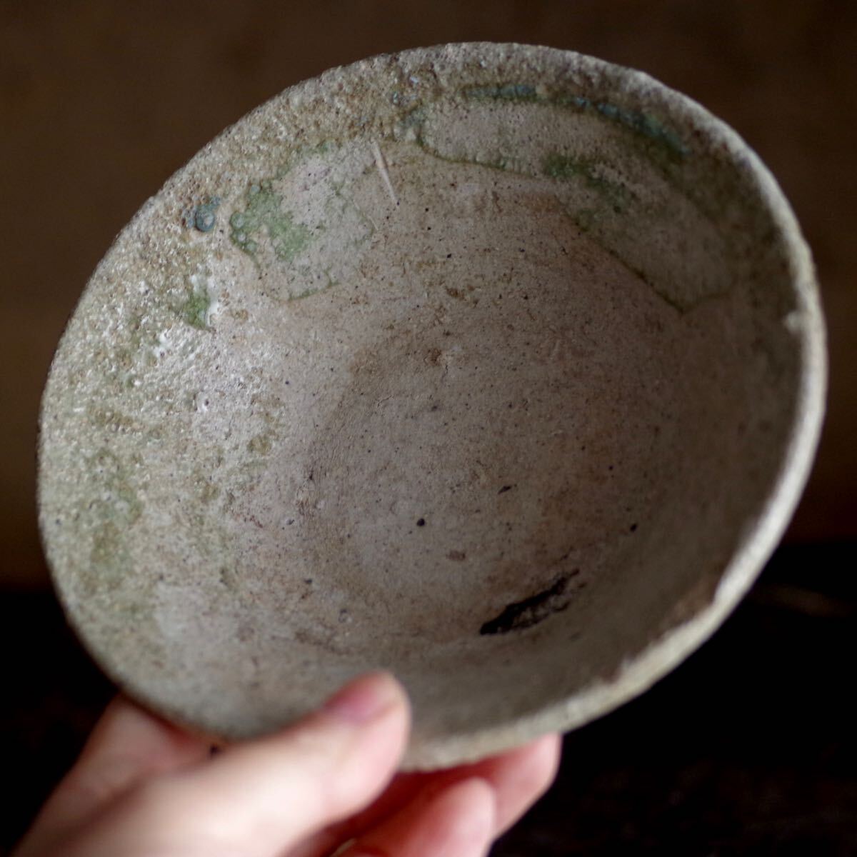 希少】窯変の美しい厚手の山茶碗 常滑 鎌倉時代 山盃 山皿 平盃 希少】窯変の美しい厚手の山茶碗 常滑 鎌倉時代 山盃 山皿 平盃