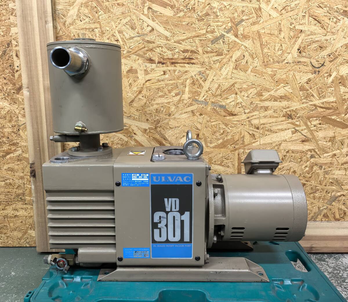 [YH1702] ULVAC アルバックテクノ VD 301 OIL SEALED ROTARY VACUUM PUMP TM201 OIL MIST TRAP TOSHIBA IK MOTOR 現状渡し