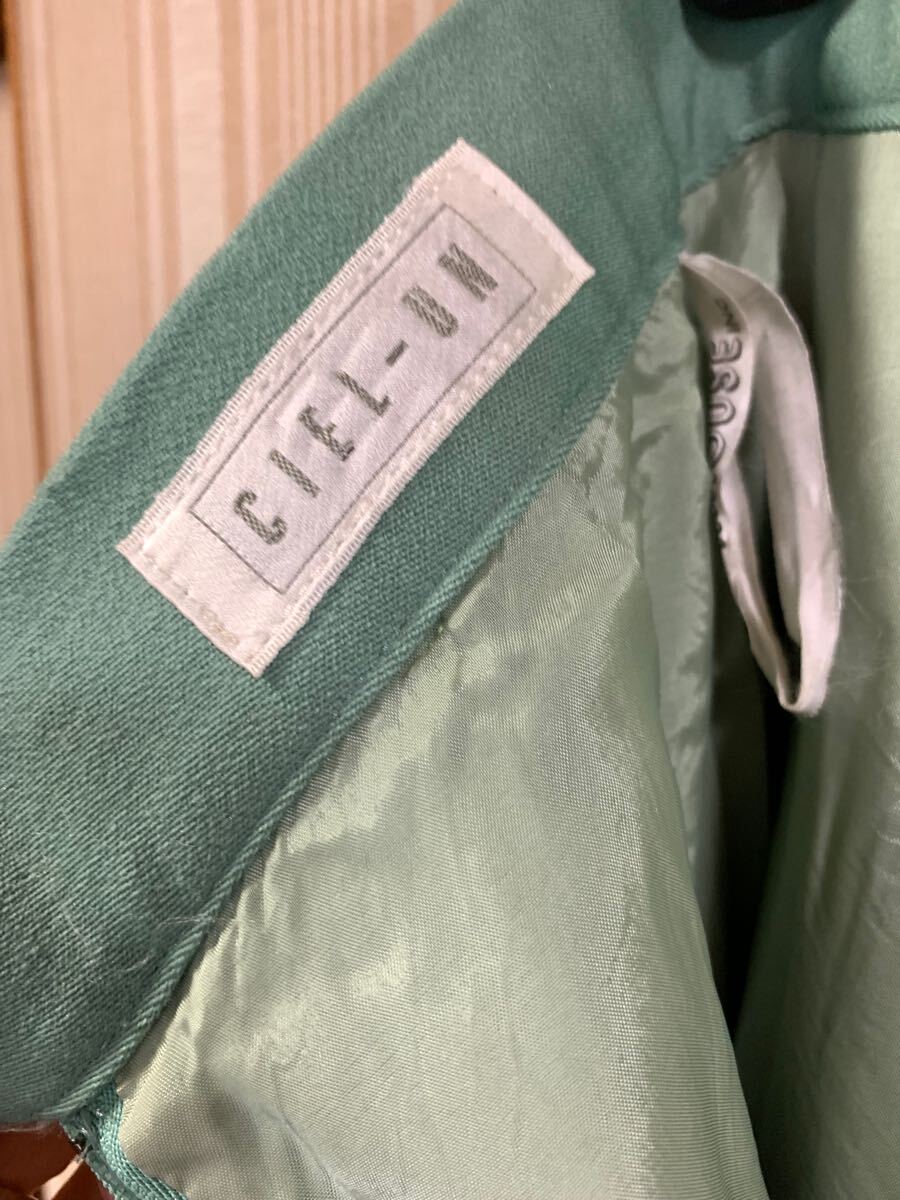 中古 フレアースカート M ミントグリーン wool100%_画像7