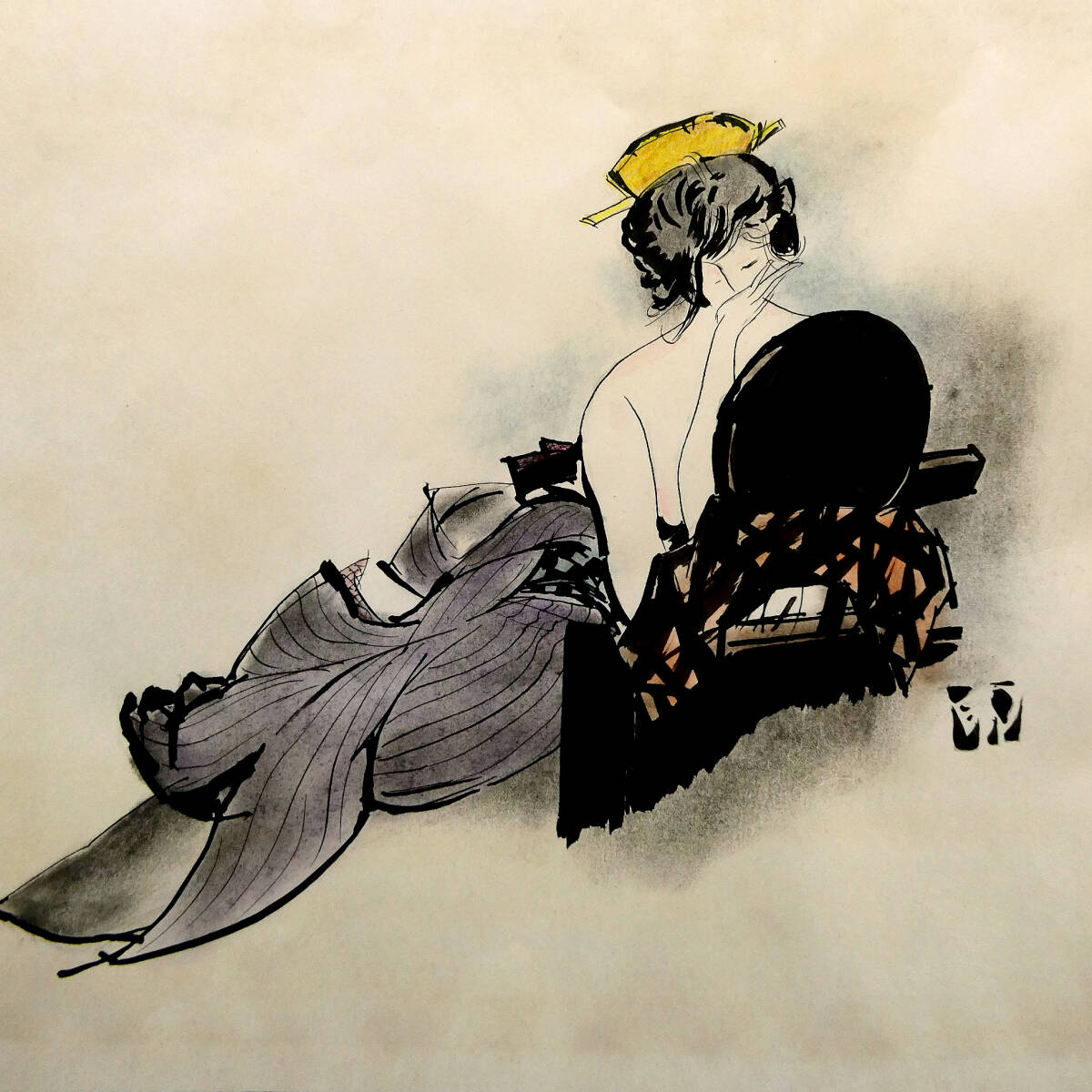 岩田専太郎 肉筆美人画 和装(岩田専太郎) / 古本、中古本、古 - 絵画 岩田専太郎 肉筆美人画 和装(岩田専太郎) / 古本、中古本、古 - 絵画
