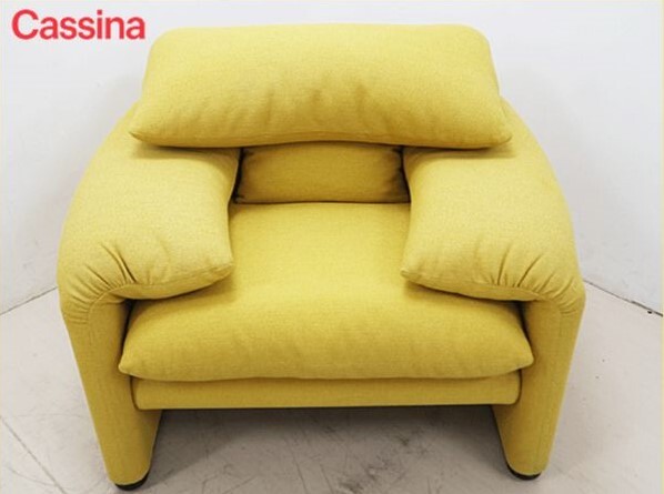 ■美品■Cassina 675 MARALUNGA / マラルンガ ソファ / 希少イエローファブリック / カッシーナ / ヴィコ・マジストレッティ