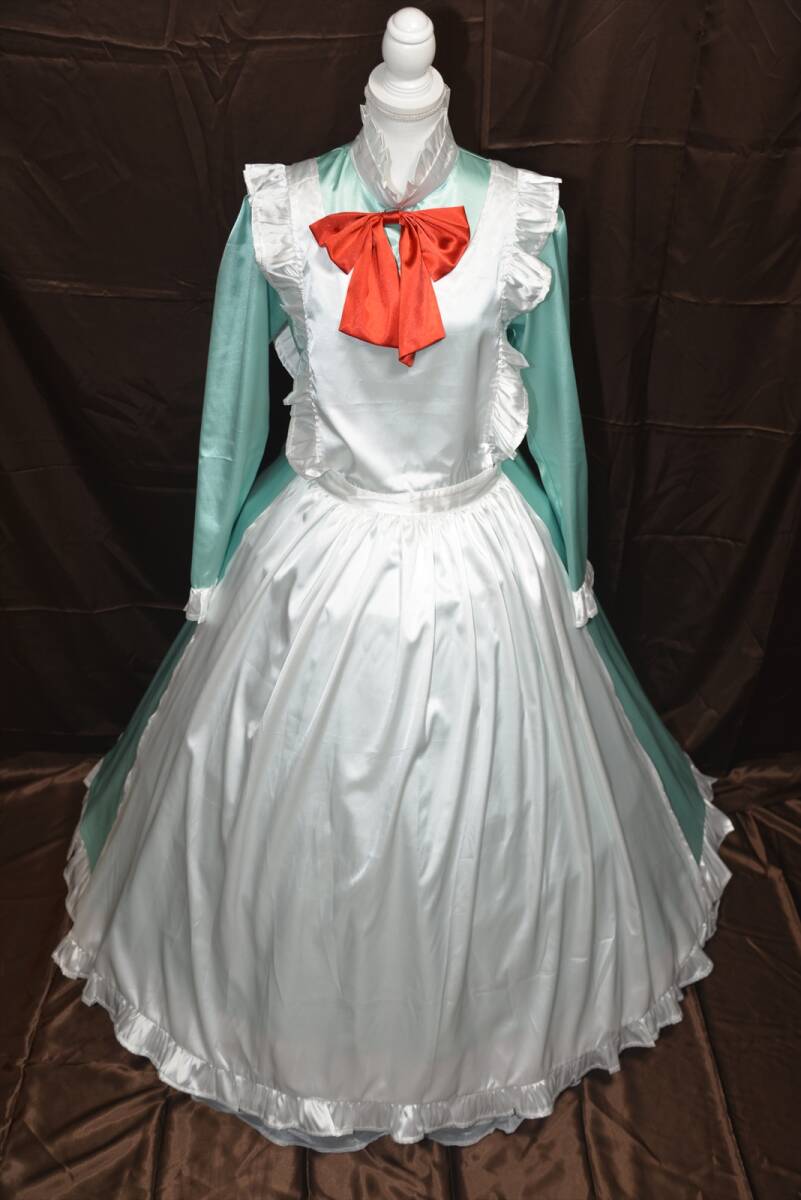 大きいサイズ】サテン ロングドレス メイド服 コスプレ お嬢様 大きいサイズ】サテン ロングドレス メイド服 コスプレ お嬢様