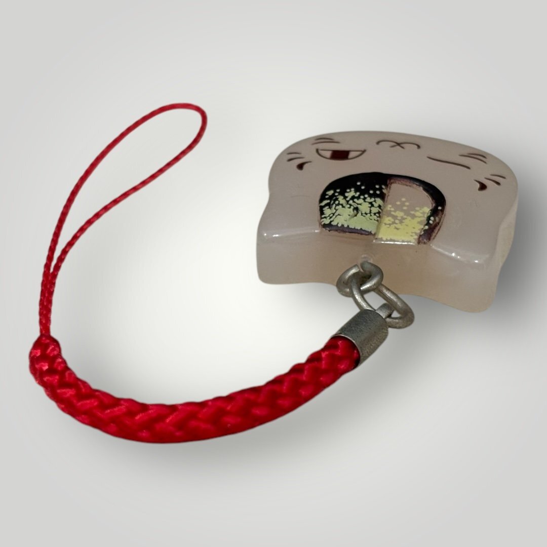 ニャンコ先生　和菓子「夏目友人帳」ストラップ　根付け★サイズ約2.5cm〈K2-3