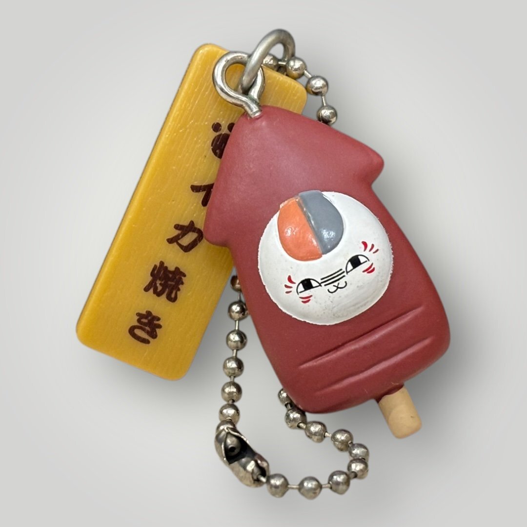 ニャンコ先生(イカ焼き) 「夏目友人帳 ニャンコ先生食いだおれマスコット」フィギュアボールチェーン★サイズ約3.5cm〈K2-3