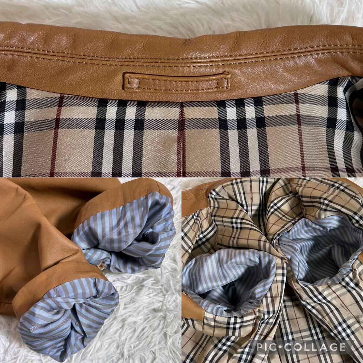 美品】BURBERRY BLACK LABEL バーバリーブラックレーベル レザー 美品】BURBERRY BLACK LABEL バーバリーブラックレーベル レザー