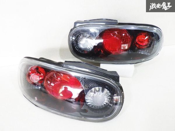 程度良好！！ メーカー不明 NA6CE NA8C ロードスター カーボン調転写 ユーロ テール ライト テールランプ 左右 セット KS-MZ195 即納 棚21J