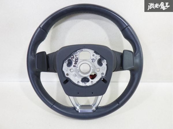 程度良好！！ Audi アウディ 純正 Q5 S-Line S-ライン ステアリング ハンドル パンチングレザー ダブルステッチ パドルシフト 棚20L_画像7