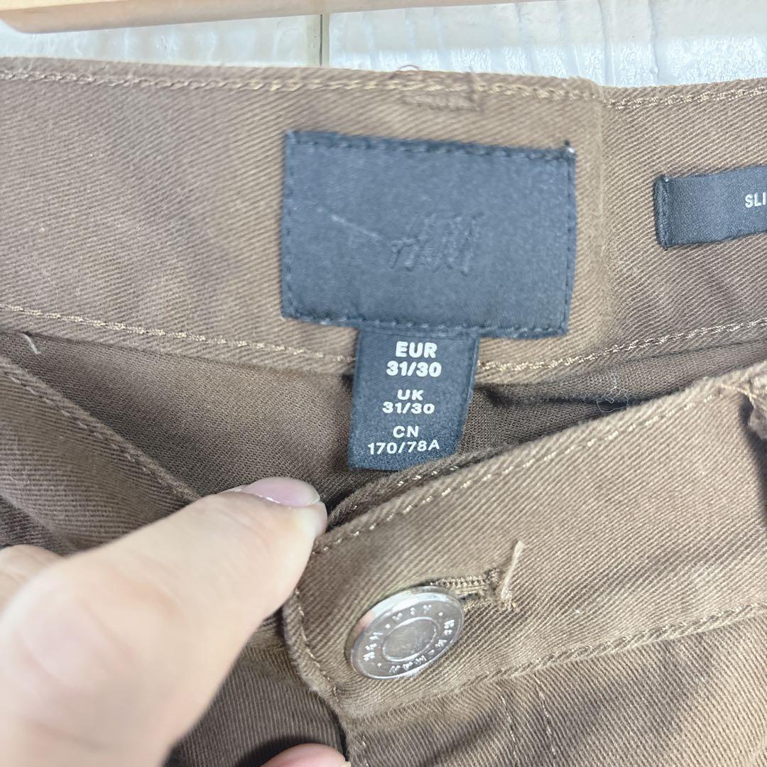 H &M ブラウン チノパン ウエスト38cm_画像6