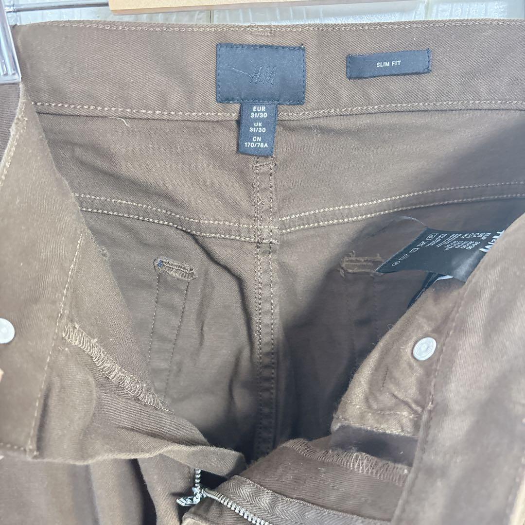 H &M ブラウン チノパン ウエスト38cm_画像8