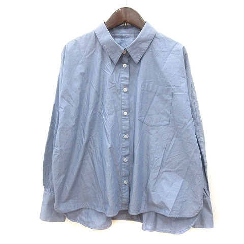 ナチュラルビューティーベーシック NATURAL BEAUTY BASIC シャツ 長袖 M 紺 ネイビー /MN レディース