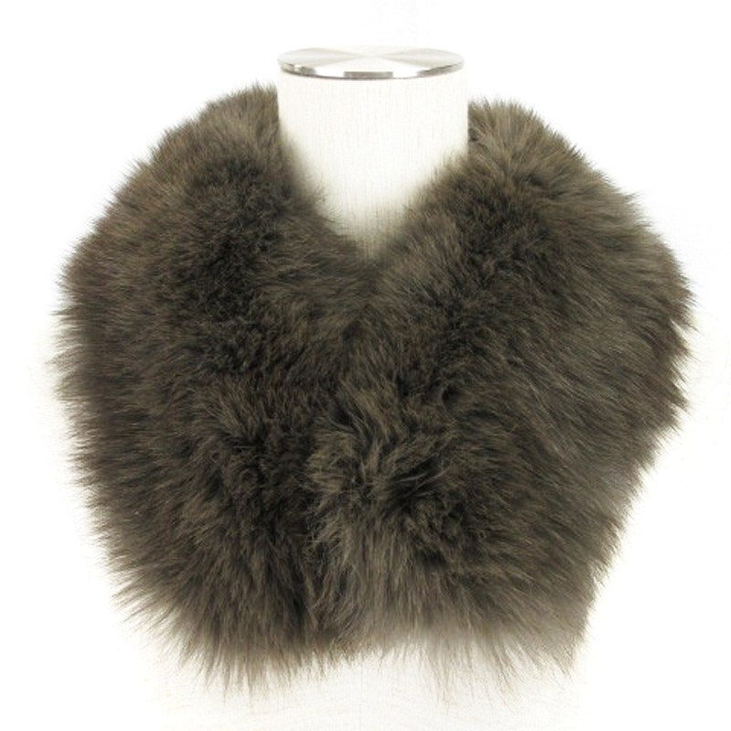 サガファーズ SAGA FURS フォックスファー ティペット マフラー グレー系 241220E ■GY99 レディース
