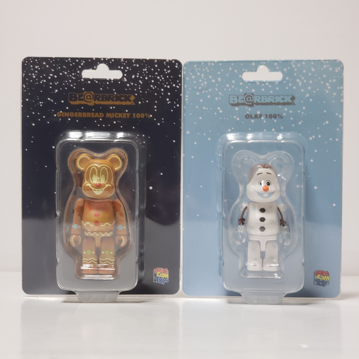 BE@RBRICK ベアブリック CHRISTMAS LOVE Disney ジンジャーブレッドミッキー&アナと雪の女王 ウラフ 2種 100% 未開封